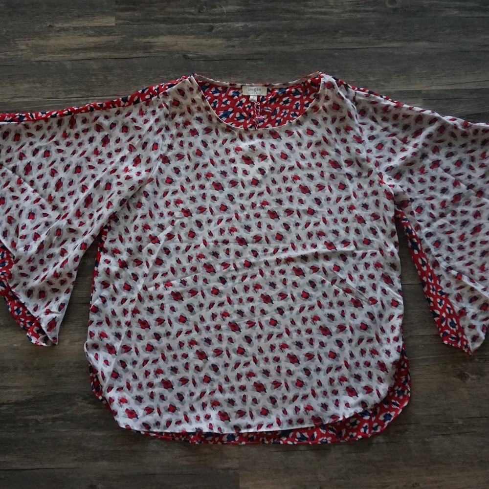 Two-Toned | Leopard Print Angel Sleeve Top